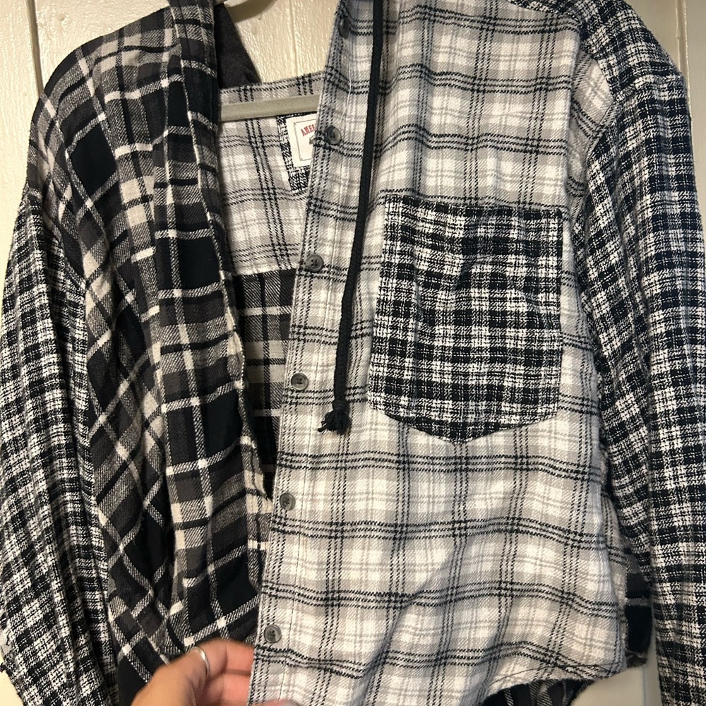 American Eagle - Mismatch Flannel Black and White